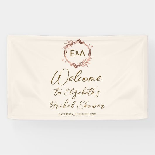 Monogram Vrijgezellenfeest Welkomstgebanner Spandoek (Horizontaal)