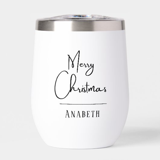 Monogram Vrolijk Kerstmis eenvoudig script (Voorkant)