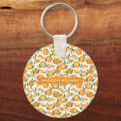 Monogram Vruchten Moderne Minimale Sleutelhanger (Voorkant)