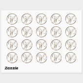 Monogram W Faux Bronze Ronde Sticker (Vel)