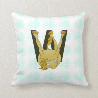 Monogram W Funny Pony Gepersonaliseerd Kussen