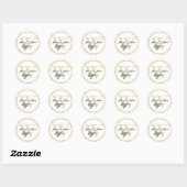 Monogram W Gold Border Wedding Ronde Sticker (Vel)