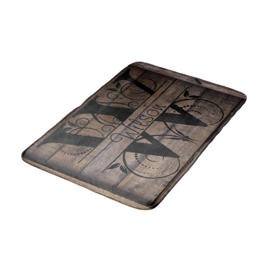 Monogram W Initiaal Bath, Kitchen Mat Cabin Rustic (Gekanteld)