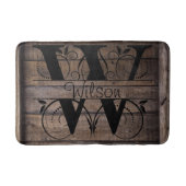 Monogram W Initiaal Bath, Kitchen Mat Cabin Rustic (Voorkant)