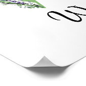 Monogram W Lavendel Eucalyptus Poster kinderkamer  (Hoek)