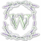 Monogram W lavendel Eucalyptus Sticker (Voorkant)