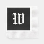 Monogram W, oud Engels lettertype, Servet (Voorkant)