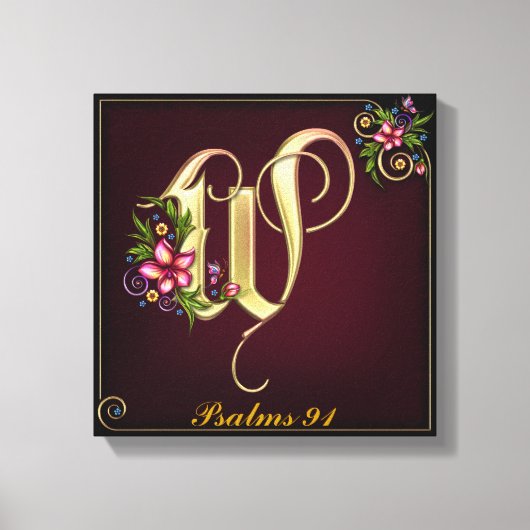 Monogram W Premium Wrapped Canvas (gloss) Afdruk (Voorkant)