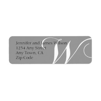Monogram W retouradres labels grijs