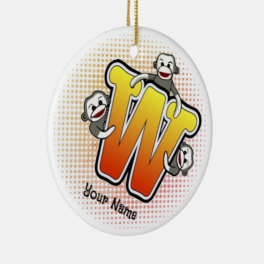 Monogram W sokaap Keramisch Ornament (Rechts)