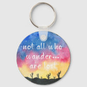 Monogram Wanderlust Watercolor Nature Sleutelhanger (Voorkant)