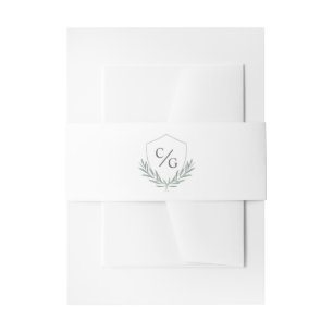 Monogram Wapen met Olijfbladeren Lauwerkrans Uitnodigingen Wikkel
