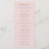 Monogram Wapen Roze Trouwdag Programma (Achterkant)
