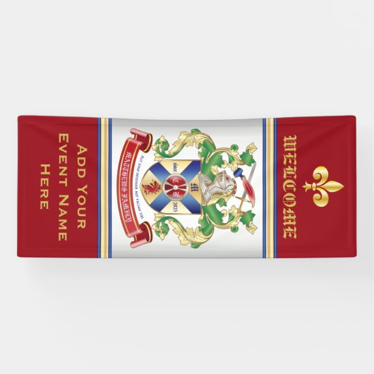 Monogram Wapenmantel Silver Knight Shield Dragon Spandoek (Horizontaal)