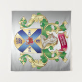 Monogram Wapenmantel Silver Knight Shield Dragon Wandkleed (Voorkant (horizontaal))