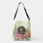Monogram Warm Kleur Floral Spring Blooms Crossbody Tas (Achterkant)