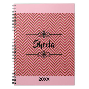 Monogram Warm Pastel Chevron Notitieboek