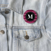 Monogram warm roze tribaal Chevron Pattern Ronde Button 5,7 Cm (In situ)