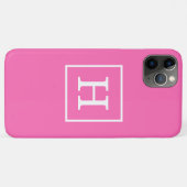 Monogram warm roze witte omhulde Initiaal Case-Mate iPhone Case (Achterkant (horizontaal))