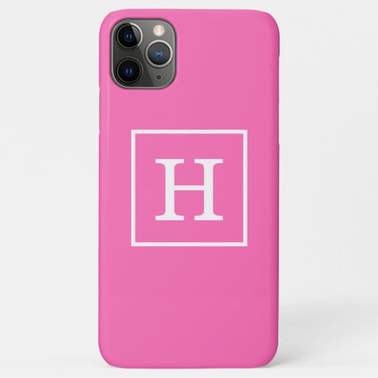 Monogram warm roze witte omhulde Initiaal Case-Mate iPhone Case (Achterkant)