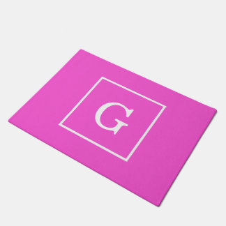 Monogram warm roze witte omhulde Initiaal Deurmat