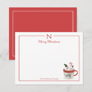 Monogram Warme Chocolade Familie Pret Kerst Kantoo Notitiekaartje
