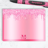 Monogram warmroze druppelaar Glitter Metallic Post-it® Notes