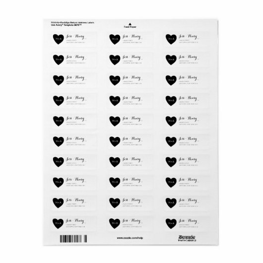 Monogram Warmtepaar Ratielabels Etiket (Full Sheet)