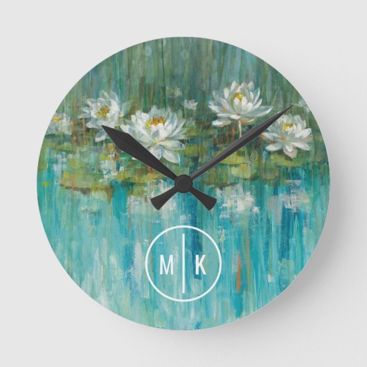 Monogram | Water Lily Pond Ronde Klok (Voorkant)