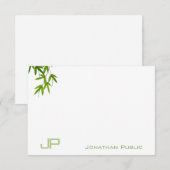 Monogram Watercolor Art Feuille Simple Modèle (Devant / Derrière)