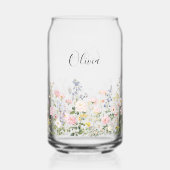 Monogram Watercolor Pink Blue Flowers Floral (Recto)