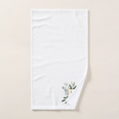 Monogram Watercolor Tropical Green Leaves (Serviette à main)