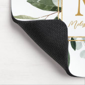 Monogram Watercolor Tropical Green Leaves Muismat (Hoek)