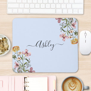 Monogram Watercolor Wildflower Boeket #1  Muismat