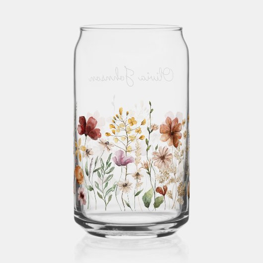 Monogram Watercolor Wildflower Pretty Floral (Verso)