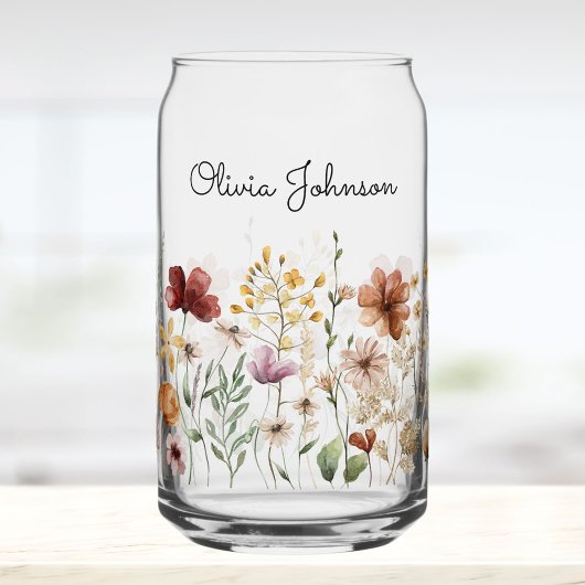 Monogram Watercolor Wildflower Pretty Floral