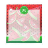 Monogram Watermelon Funny Faces Notitieblok (Voorkant)