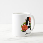 Monogram Waterverf Aangepaste enkelvoudige letter Koffiemok (Voorkant rechts)