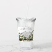 Monogram Waterverf Berg en Bos Acryl Drinkbeker (Achterkant)