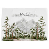 Monogram Waterverf Berg en Bos Groot Cadeauzakje (Achterkant)