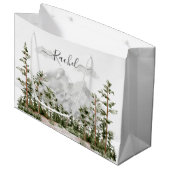 Monogram Waterverf Berg en Bos Groot Cadeauzakje (Voorkant Gekanteld)