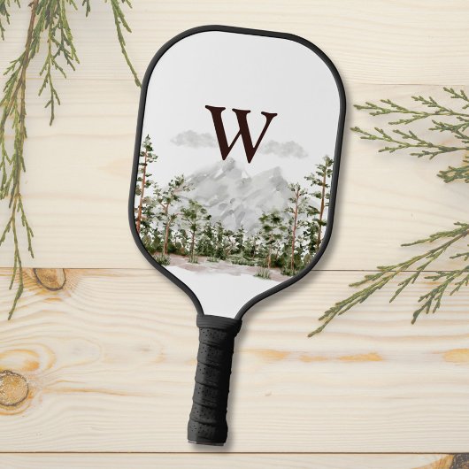 Monogram Waterverf Berg en Bos Pickleball Paddle
