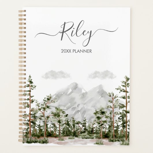 Monogram Waterverf Berg en Bos Planner (Voorkant)
