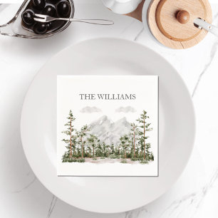 Monogram Waterverf Berg en Bos Servet