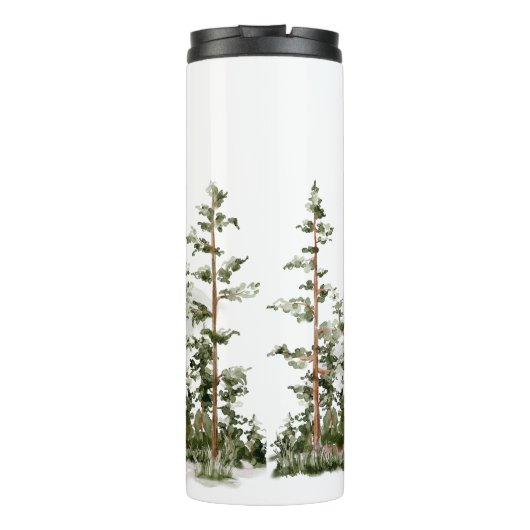 Monogram Waterverf Berg en Bos Thermosbeker (Achterkant)