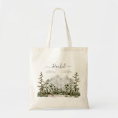 Monogram Waterverf Berg en Bos Tote Bag (Voorkant)