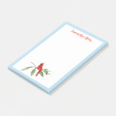 Monogram Waterverf Blauwe Groene Rood Kardinaal Bi Post-it® Notes (Schuin)