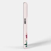 Monogram Waterverf Boho Roze Bourgogne Roos Bloem Case-Mate iPhone Case (Achterkant / Rechts)