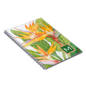 Monogram | Waterverf exotische bloemen Notitieboek (Rechterzijde)