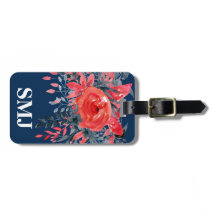 Monogram Waterverf Floral Blue Denim / Red Rose